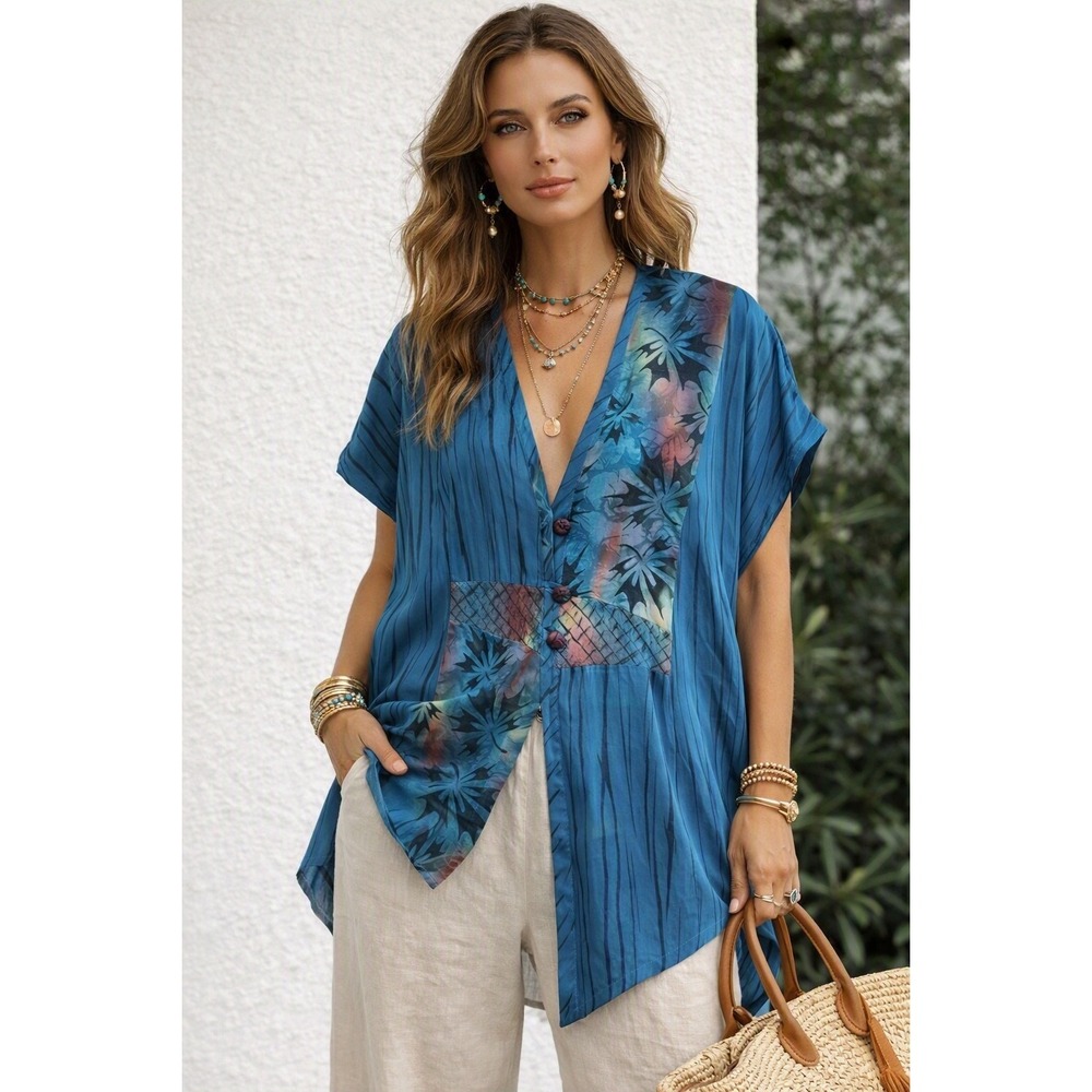 Joyce Fogal Silk Blouse Boho Luxe Artwear